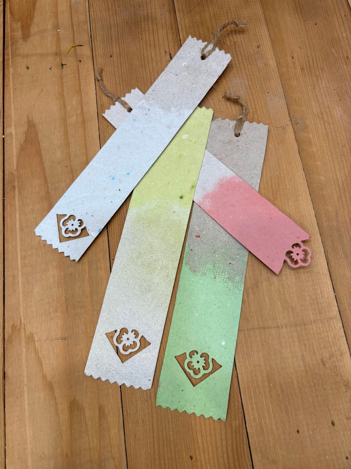 Recycled Paper Pastel Bookmarks --
