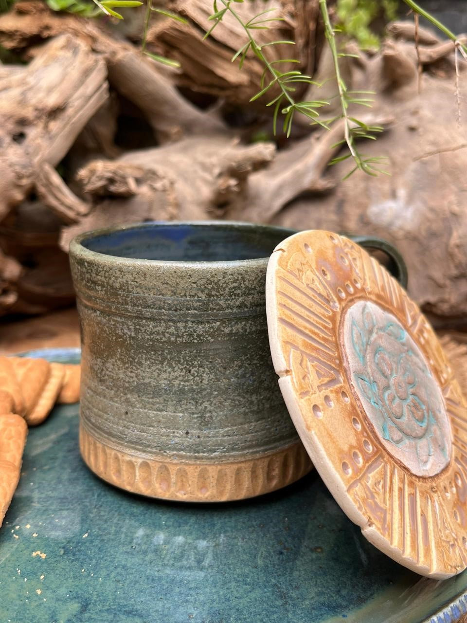 Rustic Green Mugs