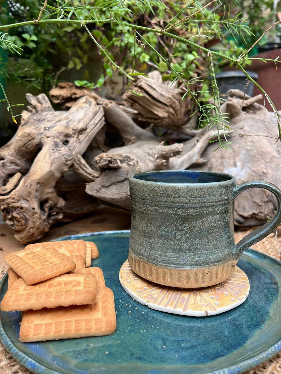 Rustic Green Mugs